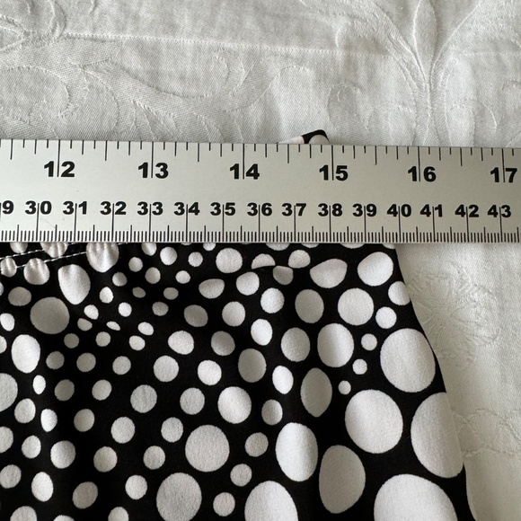 Cleo Women's Black and White Polka Dot Pull On A-Line Midi Skirt Size‎ 8 Stretch - Picture 7 of 11